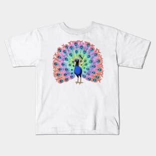 Colorful Peacock Kids T-Shirt